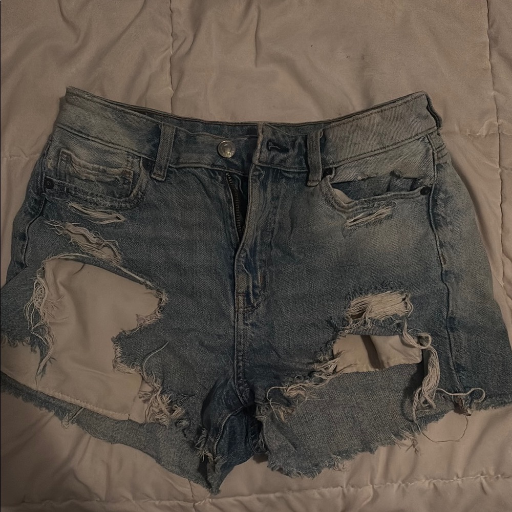 Distressed American Eagle “Mom Short”Denim Shorts